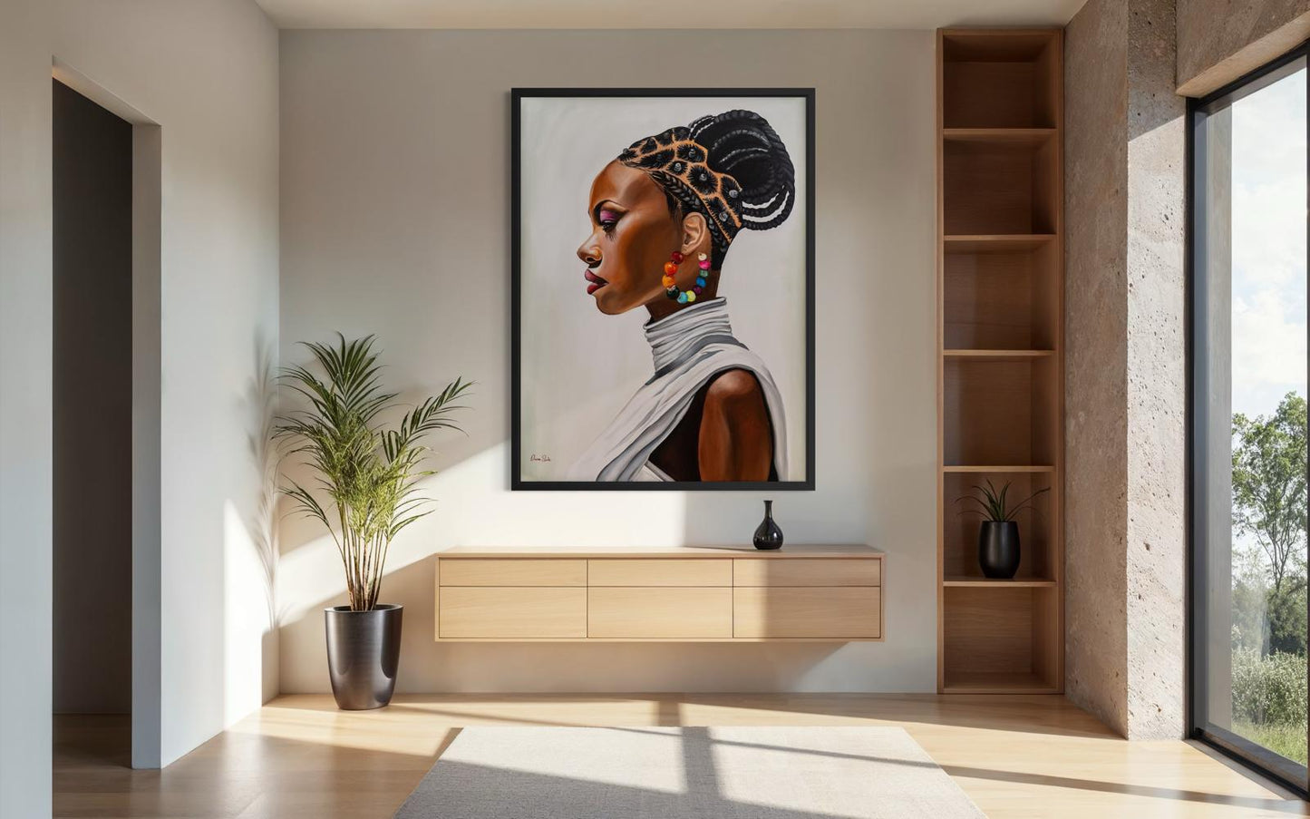 African with a crown of braids