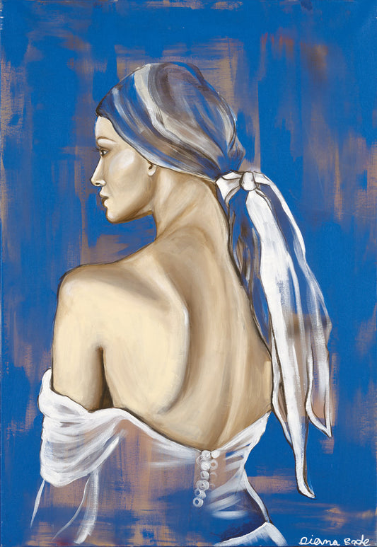 Woman Against a Blue Background
