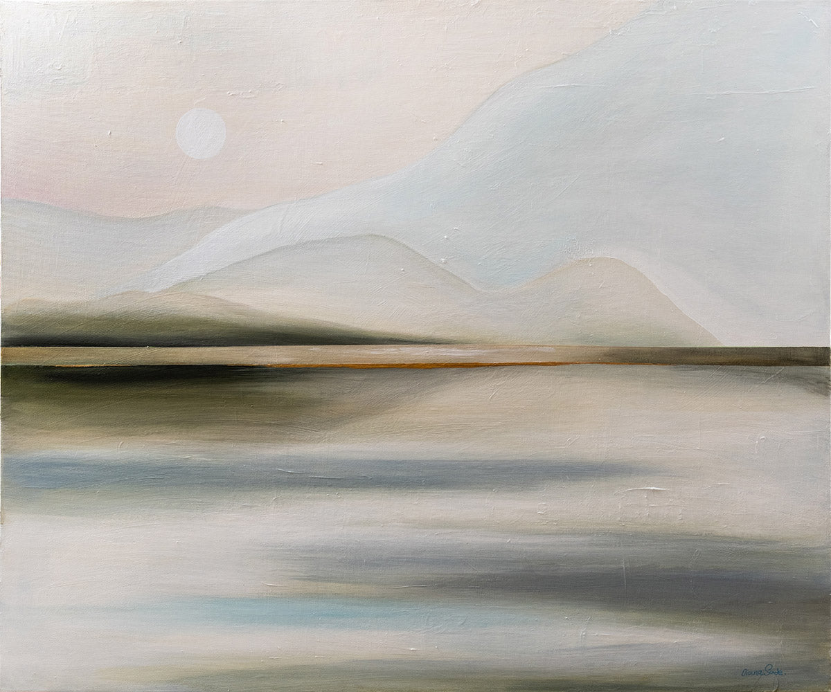 Square Mountain Landscape with a Golden Line