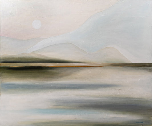 Square Mountain Landscape with a Golden Line