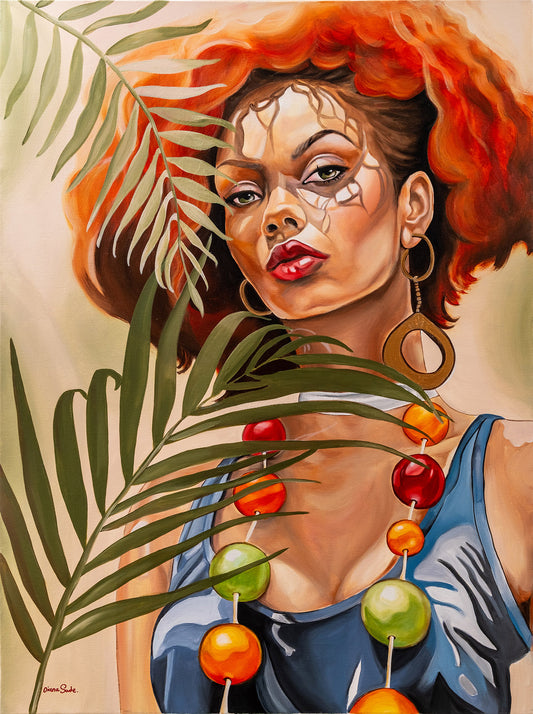 Woman with Beaded Necklace