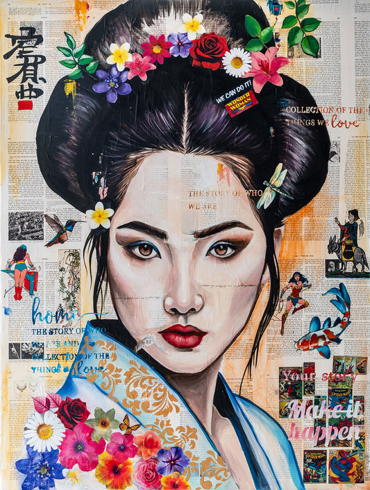 Japanese with a flower crown