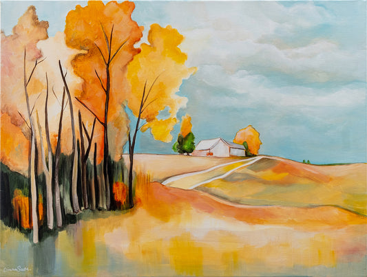 Rural landscape in orange