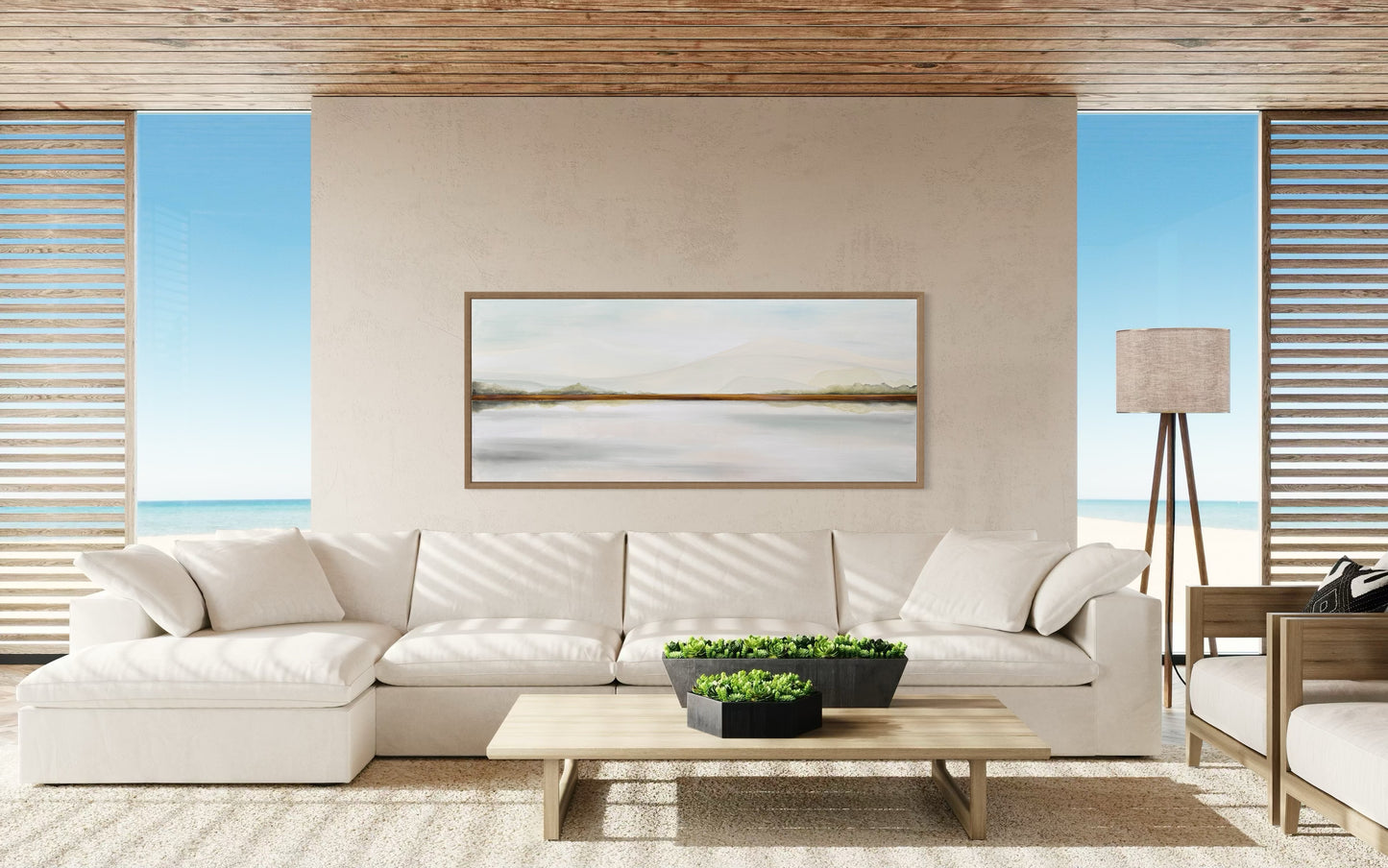 Transparent horizontal view with gold stripe