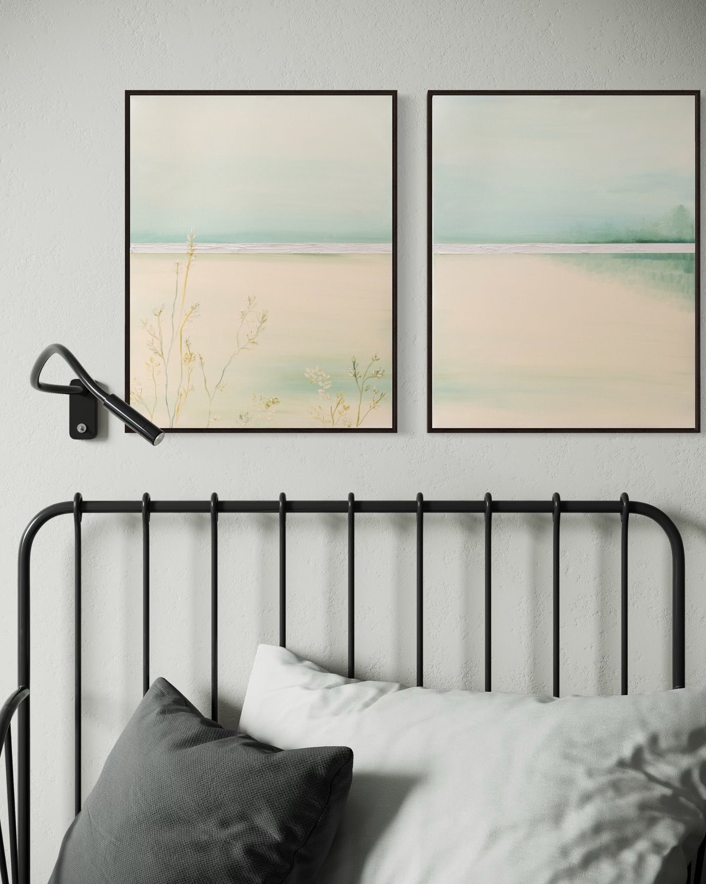 A pair of minimalist landscapes in greenery