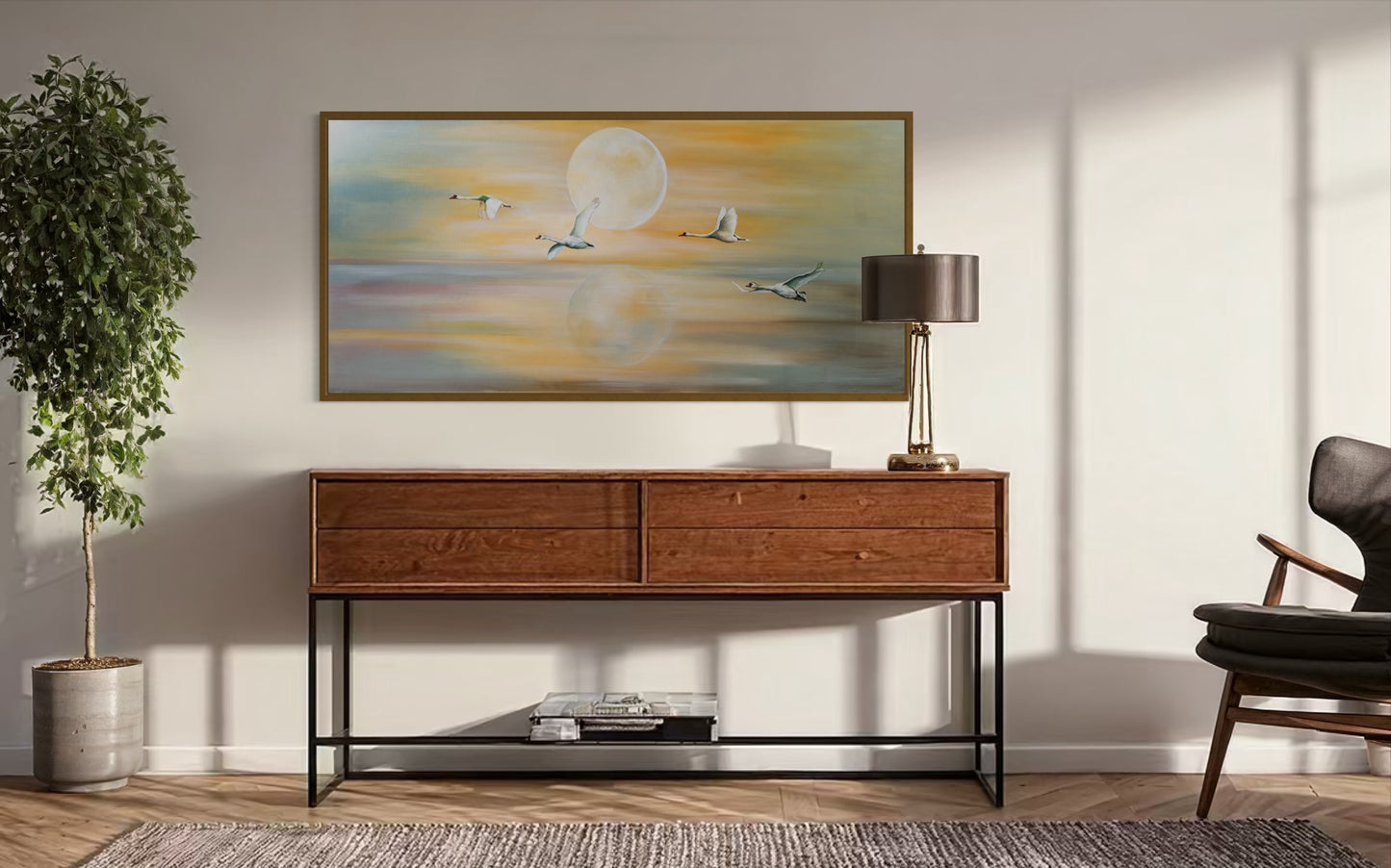 Landscape with Four Cranes