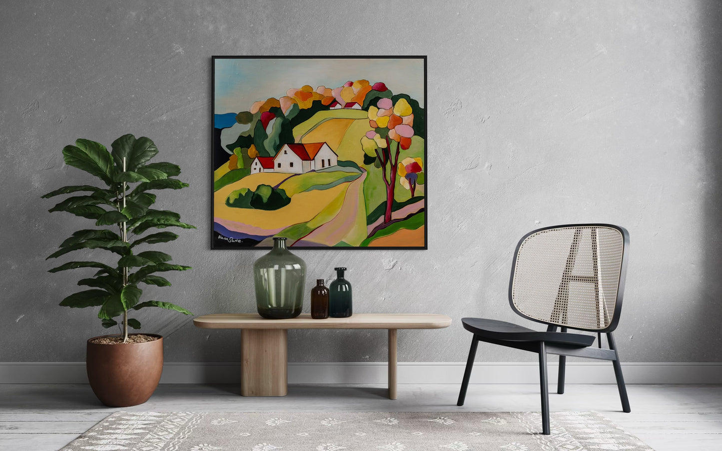 Naïve Countryside with Tree