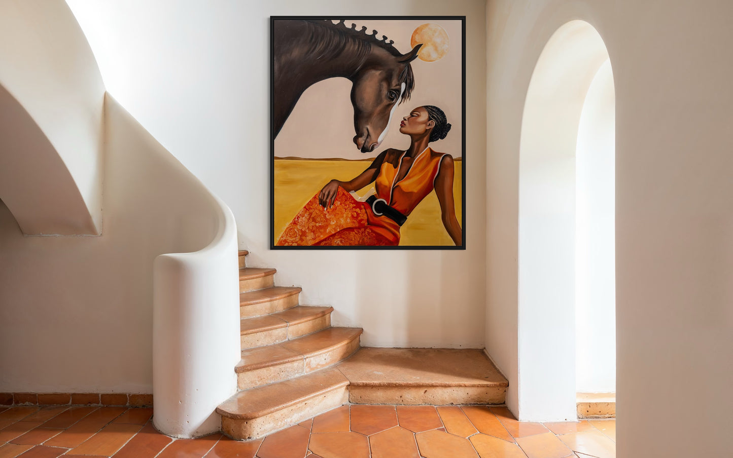 African Woman with Horse