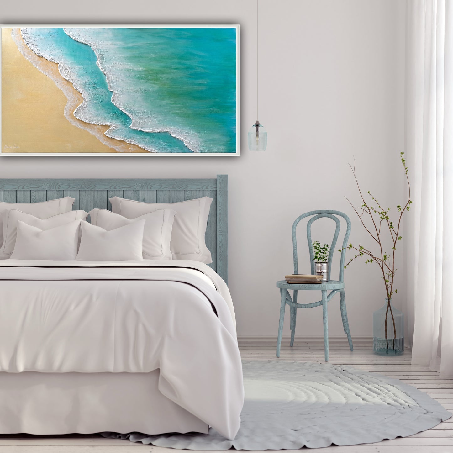 Wavy seascape with prominent texture