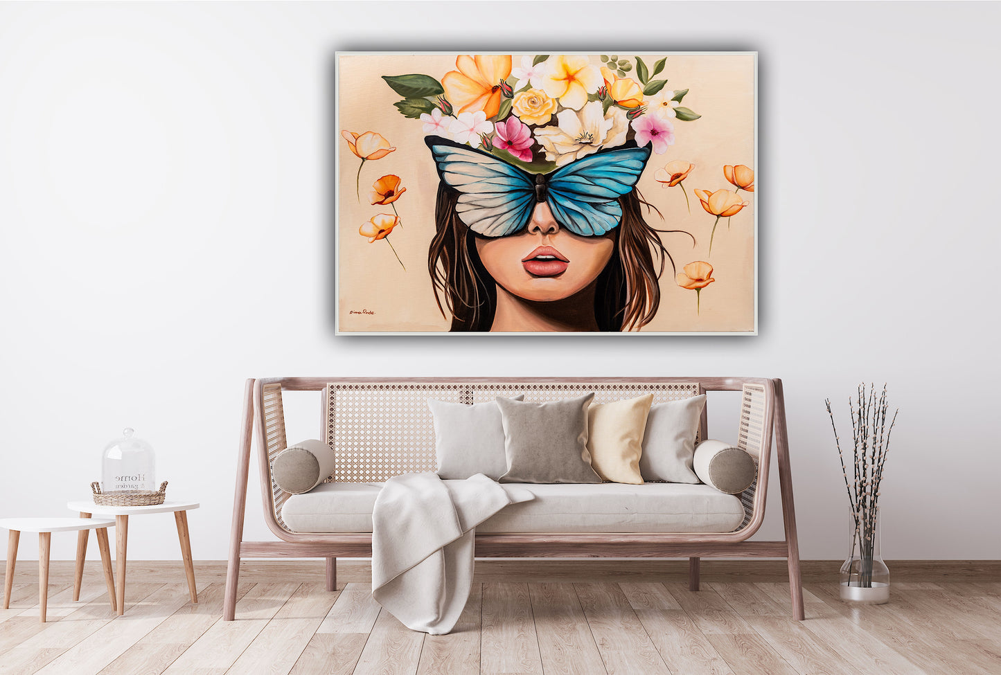 Floral Head with Butterfly