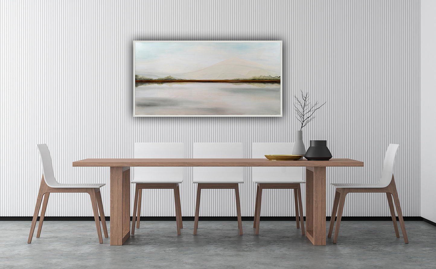 Transparent horizontal view with gold stripe