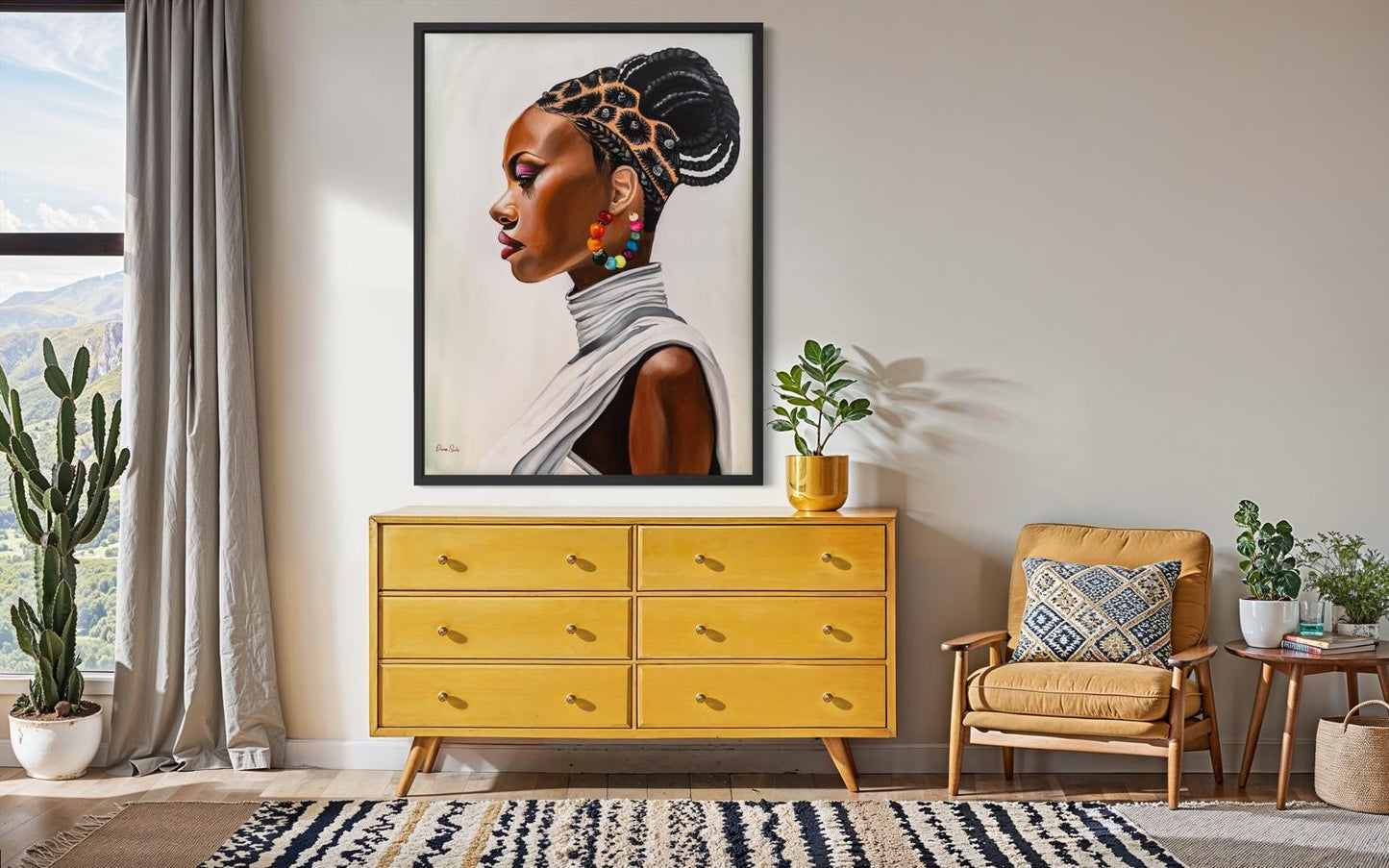 African with a crown of braids