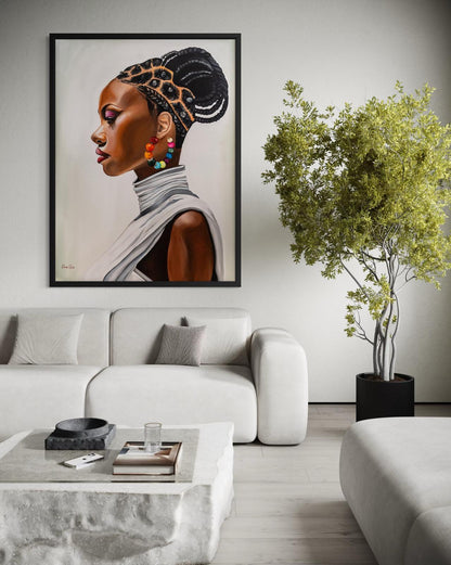 African with a crown of braids