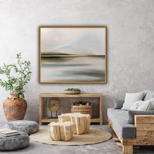 Square Mountain Landscape with a Golden Line