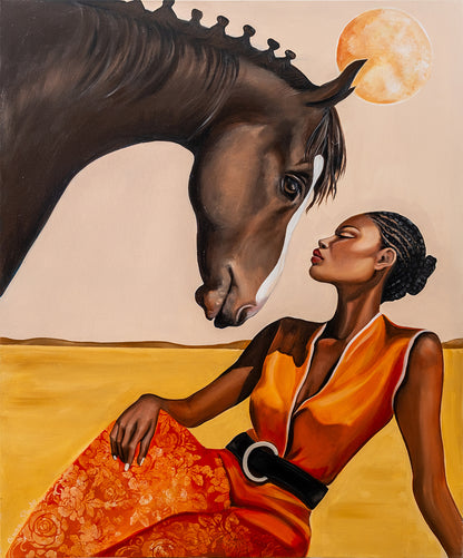 African Woman with Horse