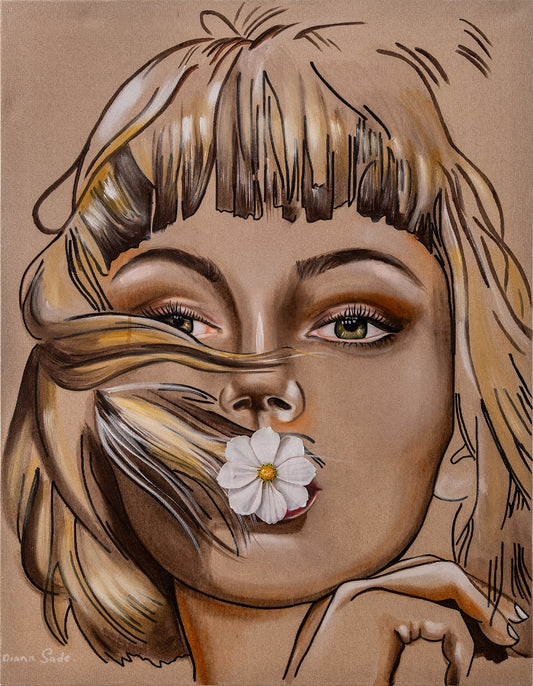 Girl with a Flower in Her Mouth