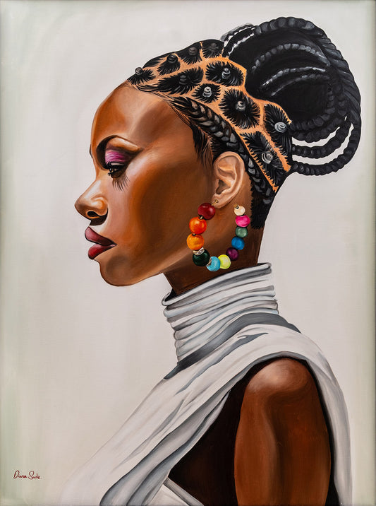 African with a crown of braids