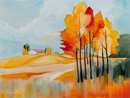 Rural landscape in orange