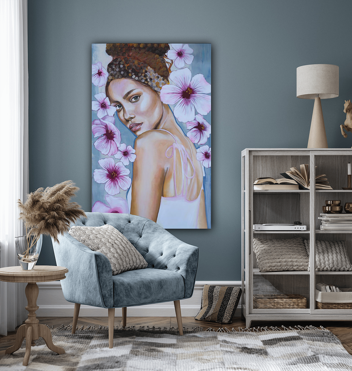 Girl with White Flowers