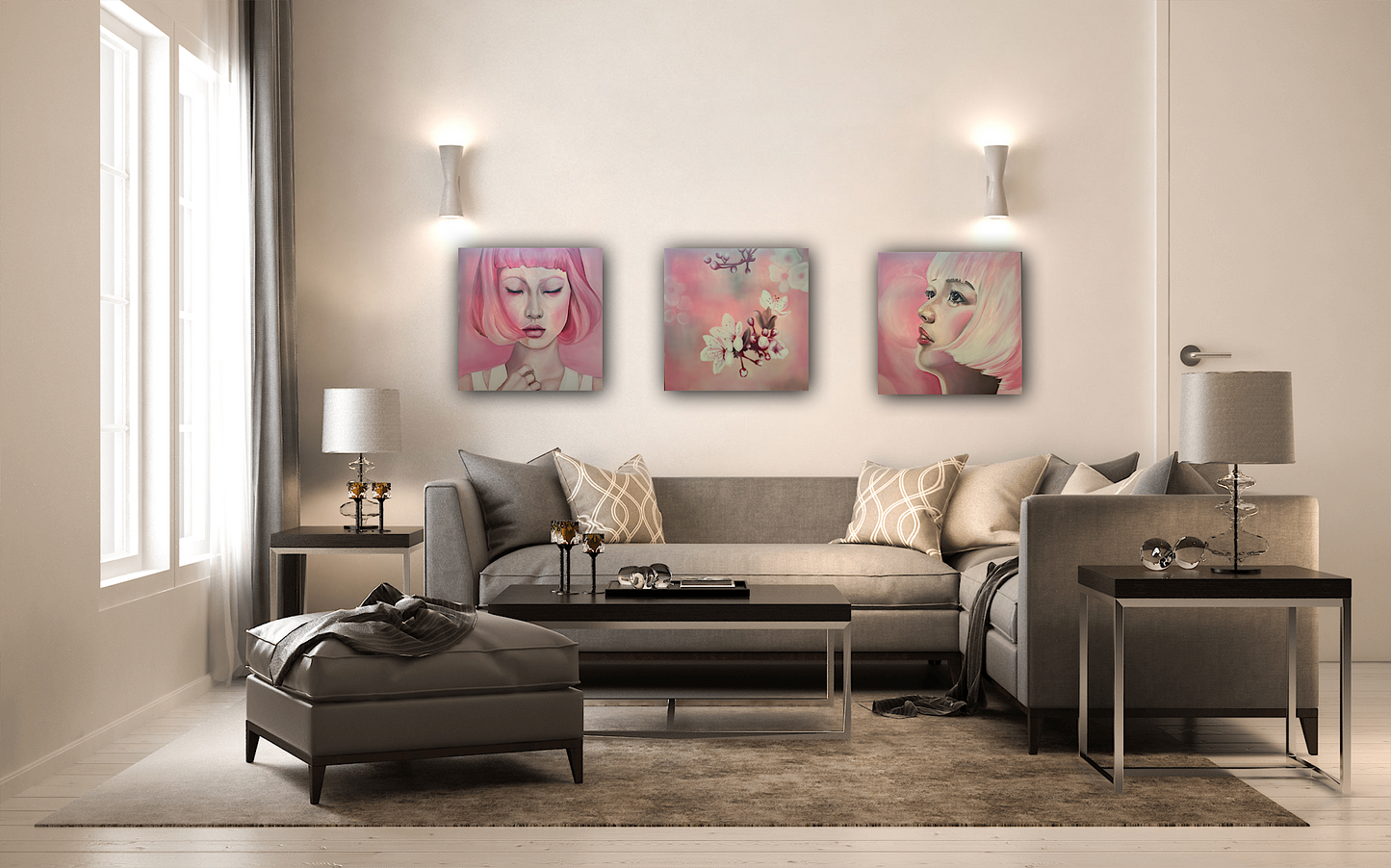 Japanese Woman with Pink Hair Profile