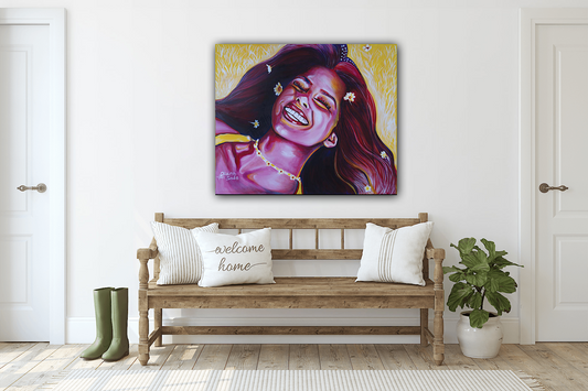 Girl on Yellow Grass