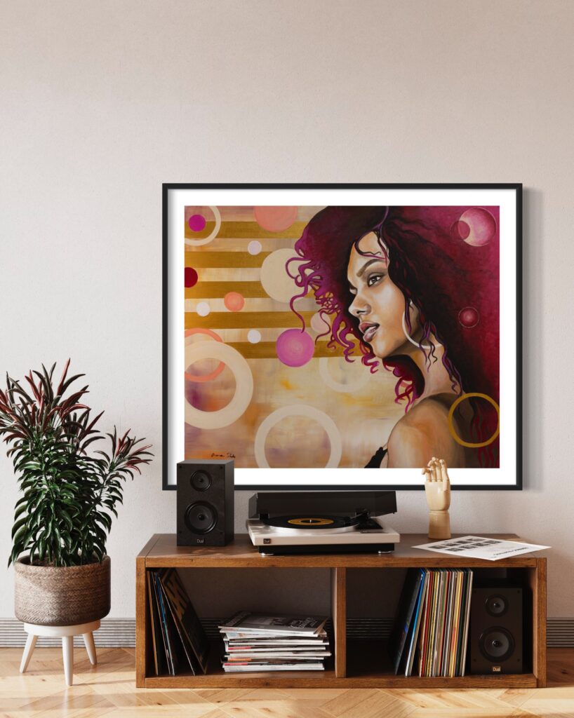 נערה עם שיער בורדו