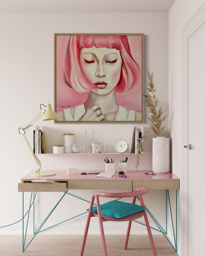 נשימה – יפנית עם שיער ורוד פרופיל