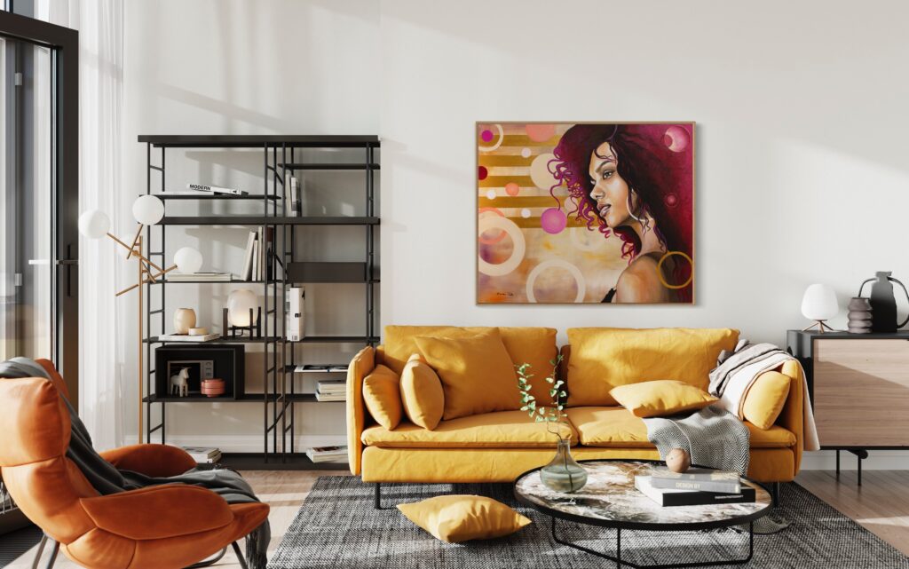 נערה עם שיער בורדו