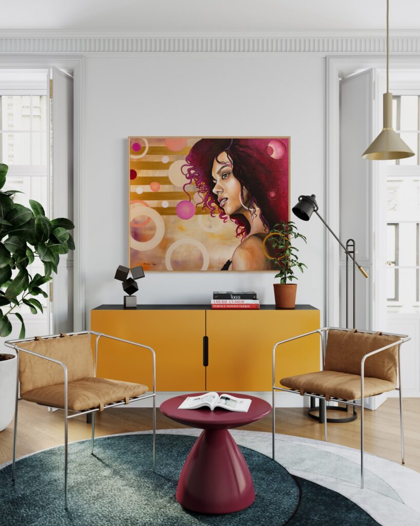 נערה עם שיער בורדו