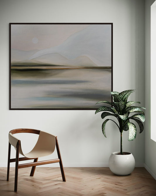 Square Mountain Landscape with a Golden Line