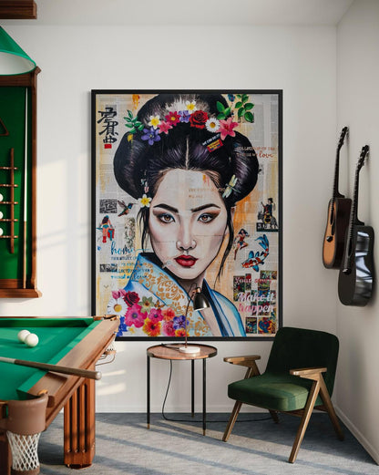 Japanese with a flower crown