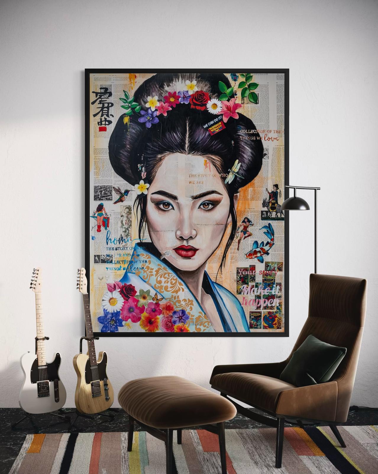 Japanese with a flower crown