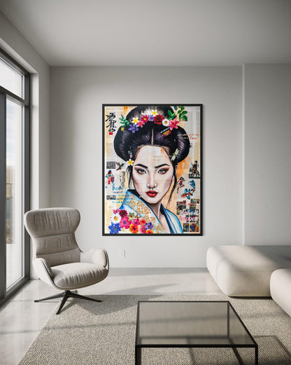 Japanese with a flower crown