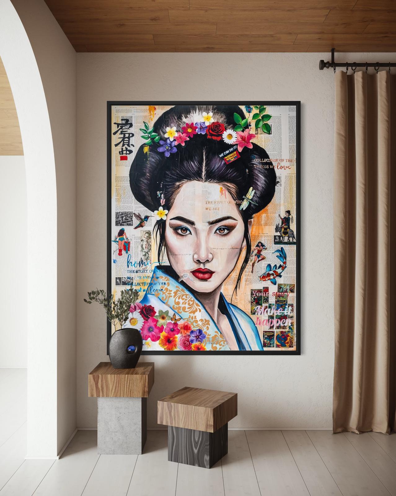 Japanese with a flower crown