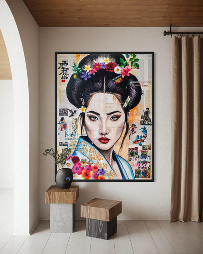 Japanese with a flower crown