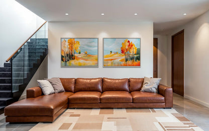 Rural landscape in orange