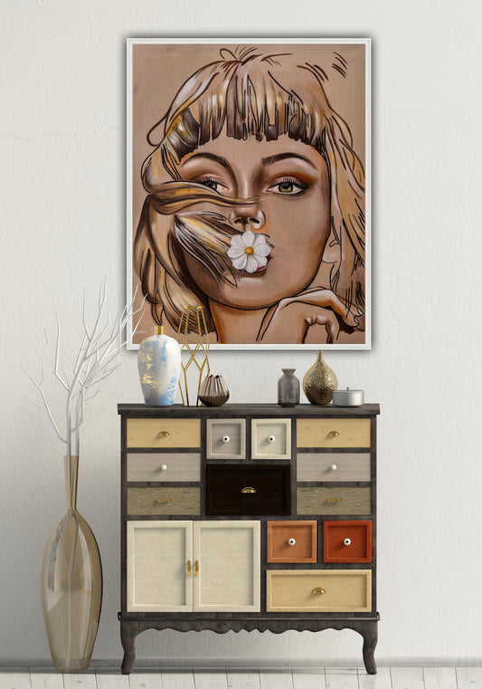 Girl with a Flower in Her Mouth